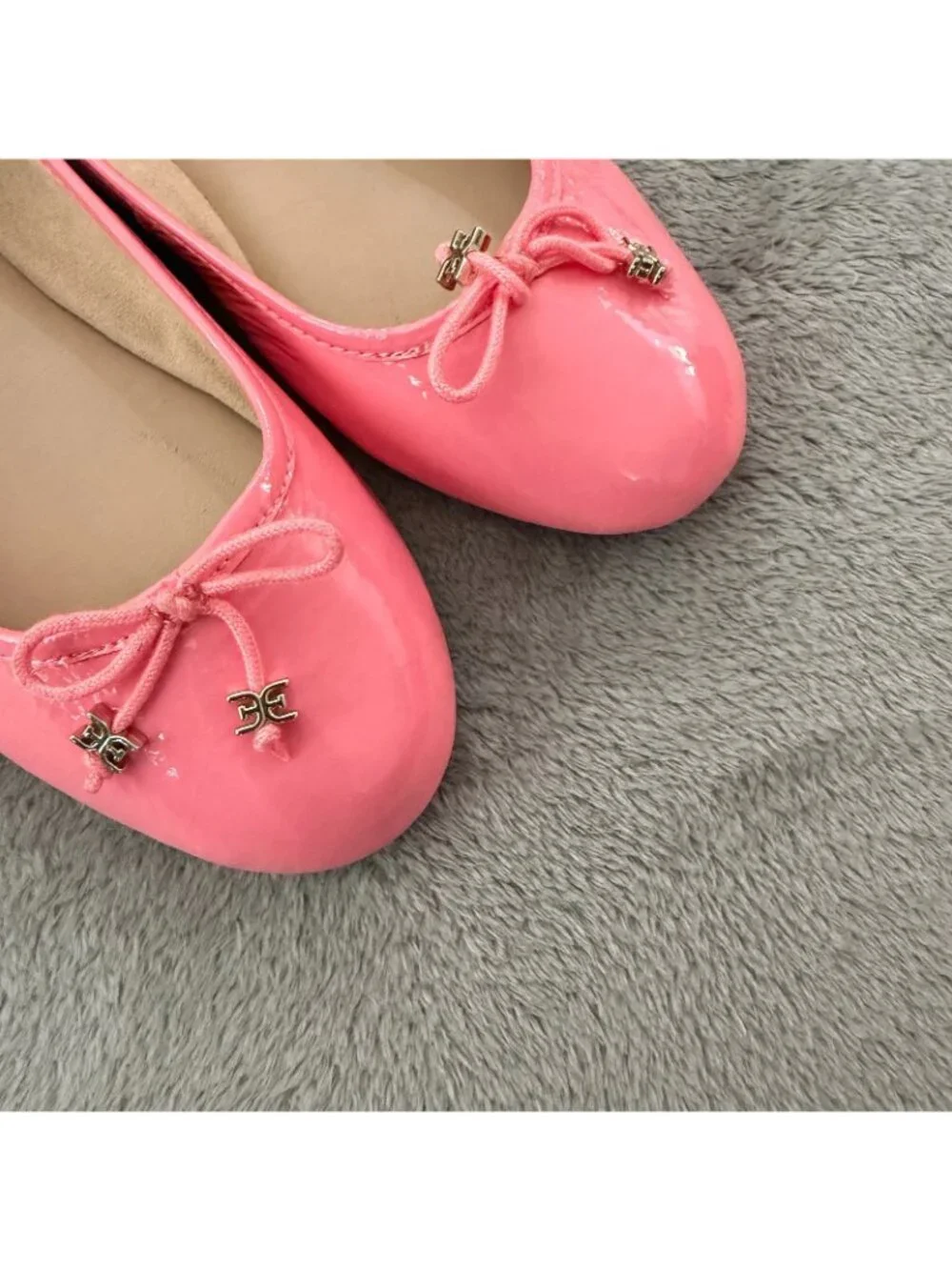Sam Edelman Felicia Patent Leather Pink Ballet Flats 8.5 Shoes Bow